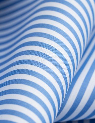 Blue and white striped fine cotton shirting