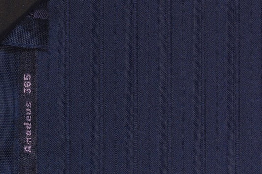 Navy year-round worsted suiting cloth