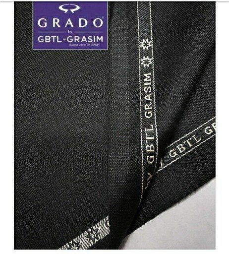 Black Grasim suiting with the GBTL-Grasim selvedge and house ticket