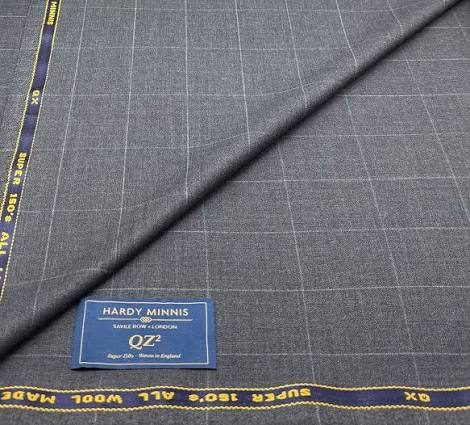 Grey Hardy Minnis chalkstripe cloth with its Super 100s all-wool ticket